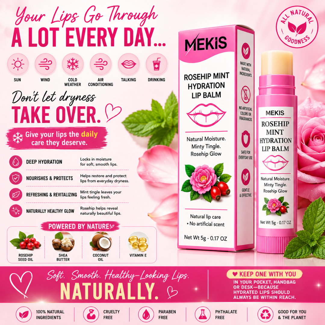 Mekis Rosehip Mint Hydration Lip Balm -  Natural Moisture. Minty Tingle. Rosehip Glow. view 6