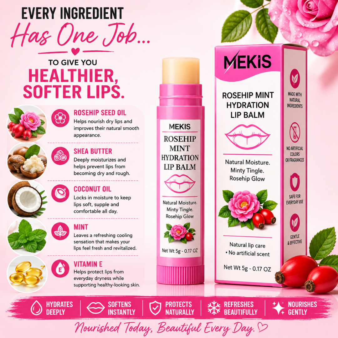 Mekis Rosehip Mint Hydration Lip Balm -  Natural Moisture. Minty Tingle. Rosehip Glow. view 3