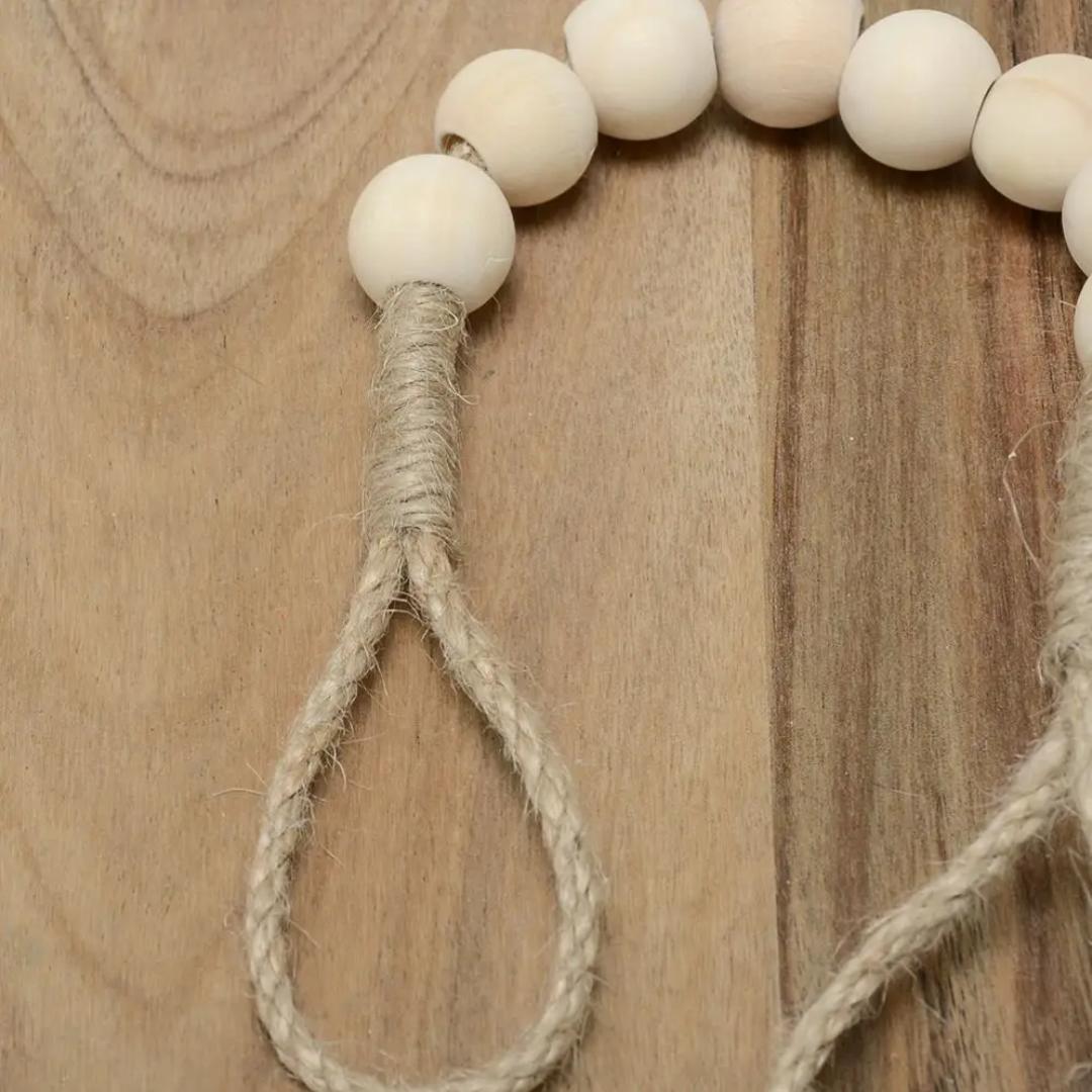 Rustic wooden Bead Tissue Holder with self adhesive Sticker
