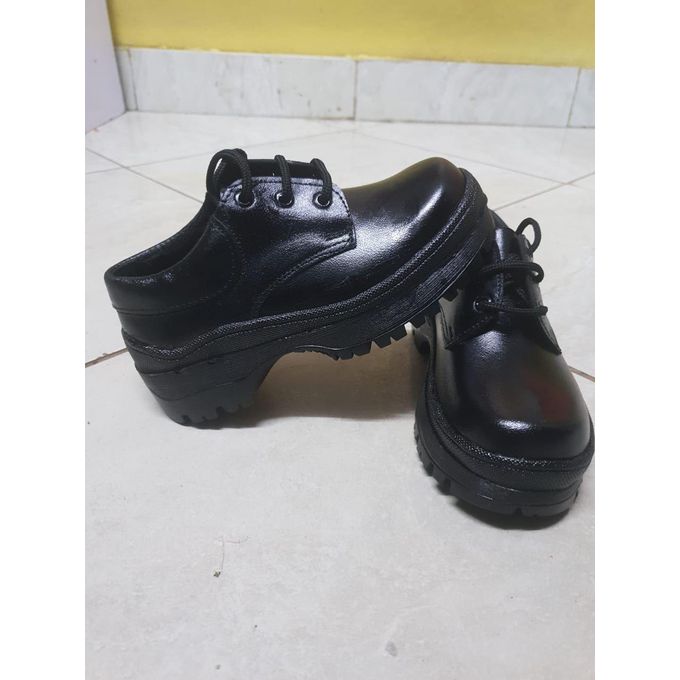 100% Genuine Leather Black  Back to school Shoes