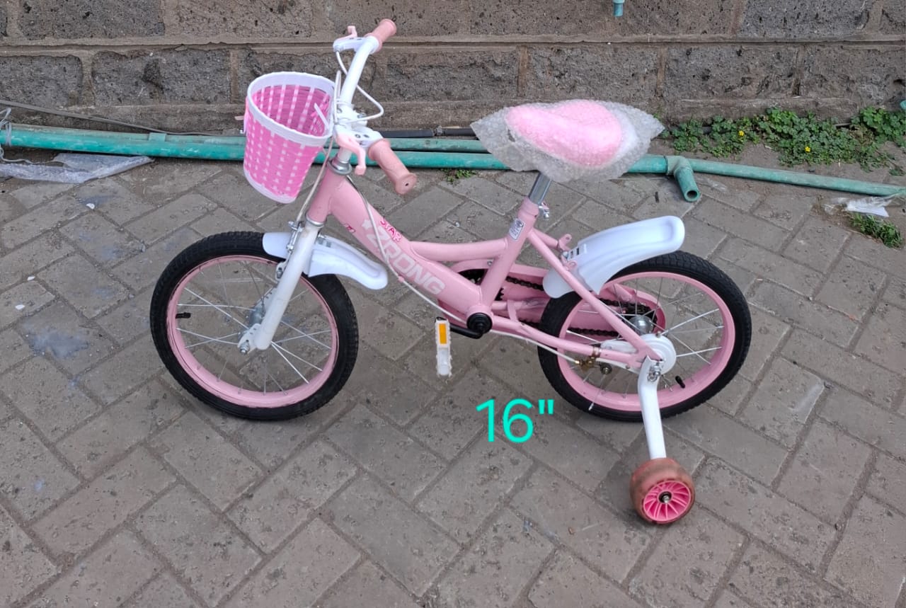 Kids Bike Tricycle Bicycle with Removable Training Wheels and Basket For Children Size 16 Suitable for 2-8yrs