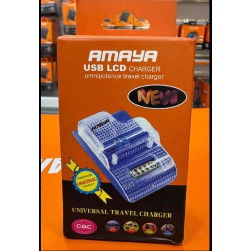 Amaya Universal Travel Battery Charger USB Wall Charging with LCD Display for Mobile Phone Camera Old Phones Batteries Terminals