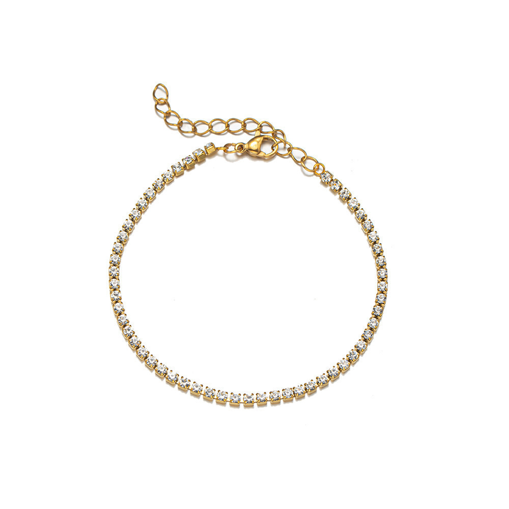 New European and American cross-border titanium steel diamond-set bracelet, cold style, multi-row full diamond micro-set zircon jewelry, unisex hand accessory.