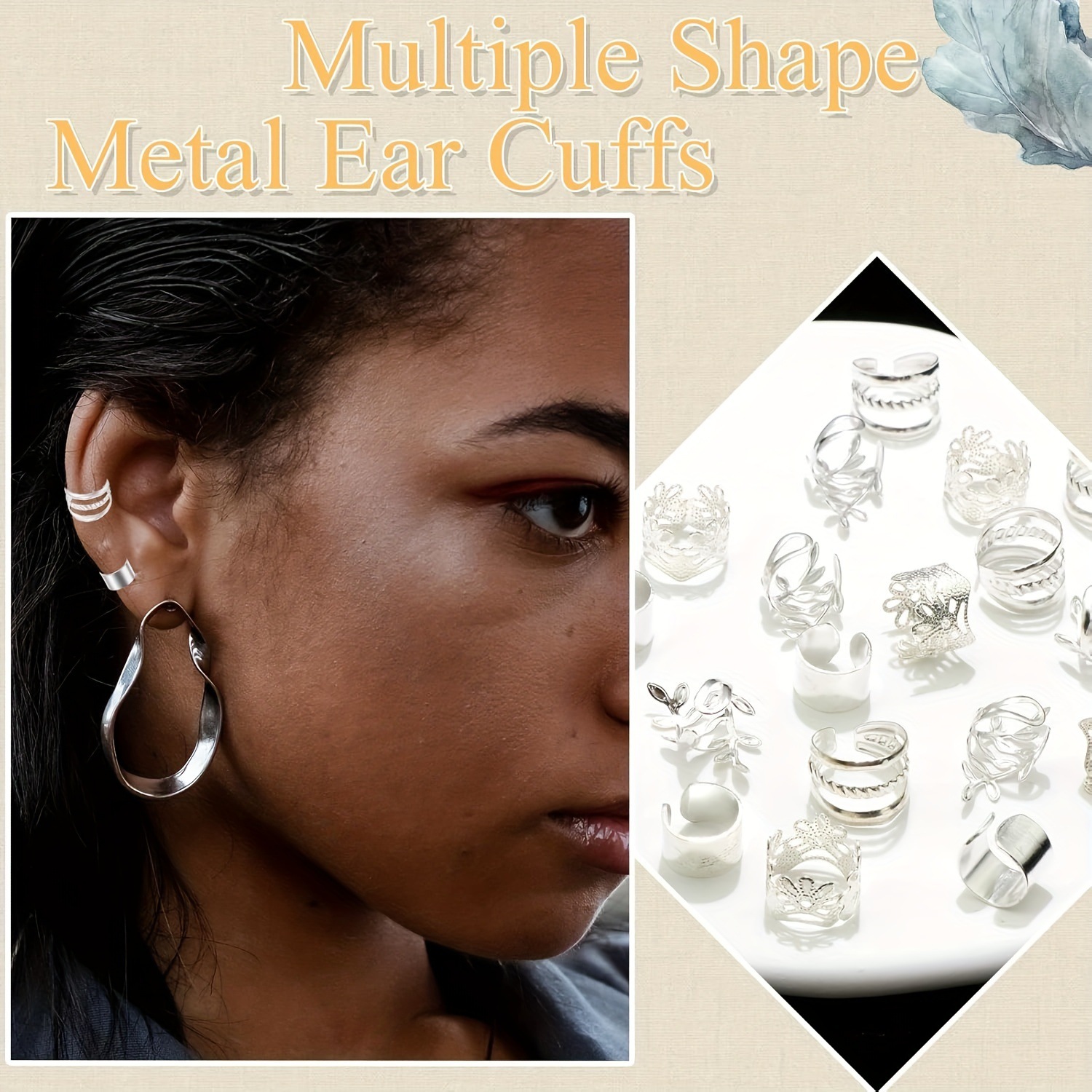 40pcs gold and silver two-tone braid hair accessories alloy dreadlock accessories metal braid hair clips European and American cross-border wholesale