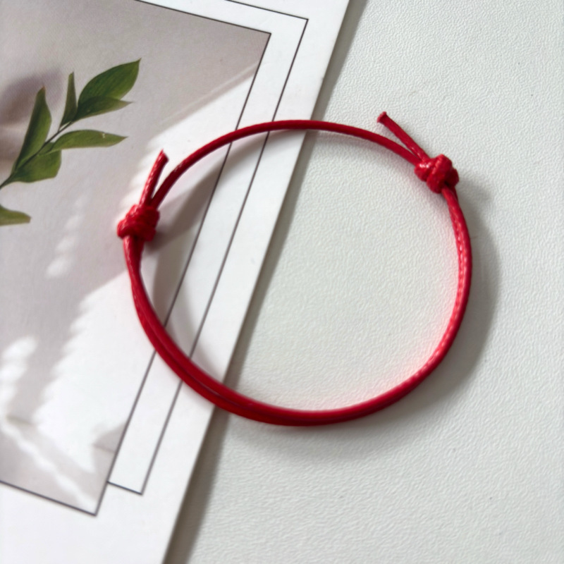 European and American cross-border hot-selling rose crystal wax thread bracelet, colorful and simple adjustable handmade woven bracelet Guti.