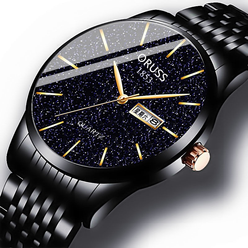 Gentleman Starry Sky Movement Watch Men's Watch Genuine Quartz Waterproof Calendar High end Handsome Fashion New
