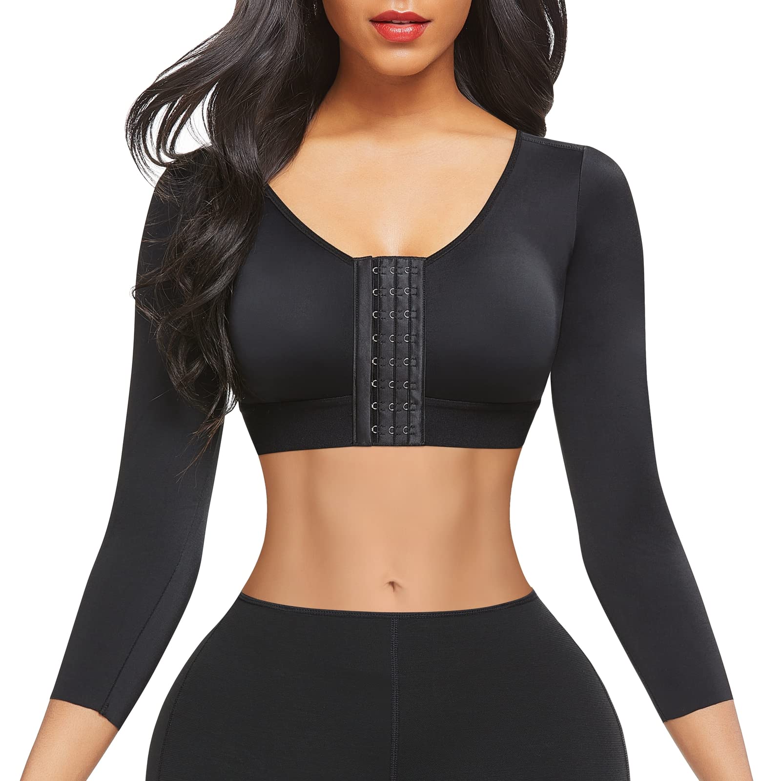 Women Upper Body Shaper Compression Arm Sleeve Posture Support Top