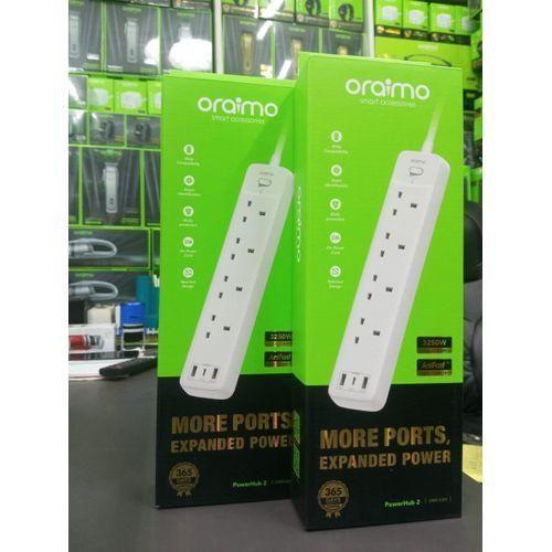 ORAIMO (POWERHUB 2) SUPER QUALITY EXTENSION WITH FAST CHARGE USB-C PORT 3250W POWER RATING, 4 WAY PORTS & 2M CABLE - WHIT