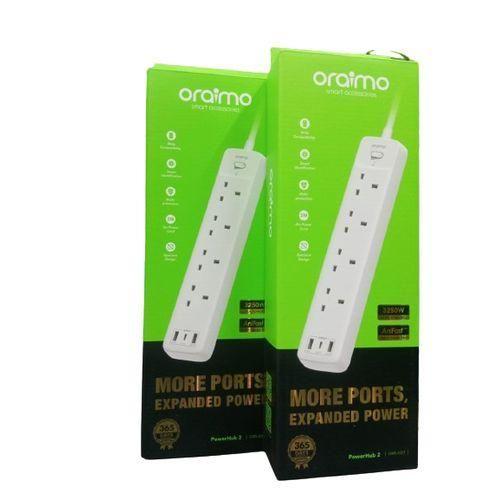 ORAIMO (POWERHUB 2) SUPER QUALITY EXTENSION WITH FAST CHARGE USB-C PORT 3250W POWER RATING, 4 WAY PORTS & 2M CABLE - WHIT