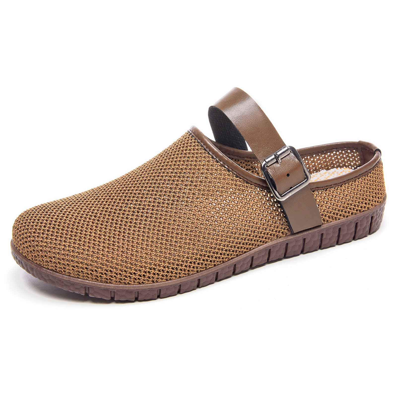 New women's cross-border versatile retro soft-soled sandals, INS-style outdoor slippers, casual mesh bread-toe semi-slides.
