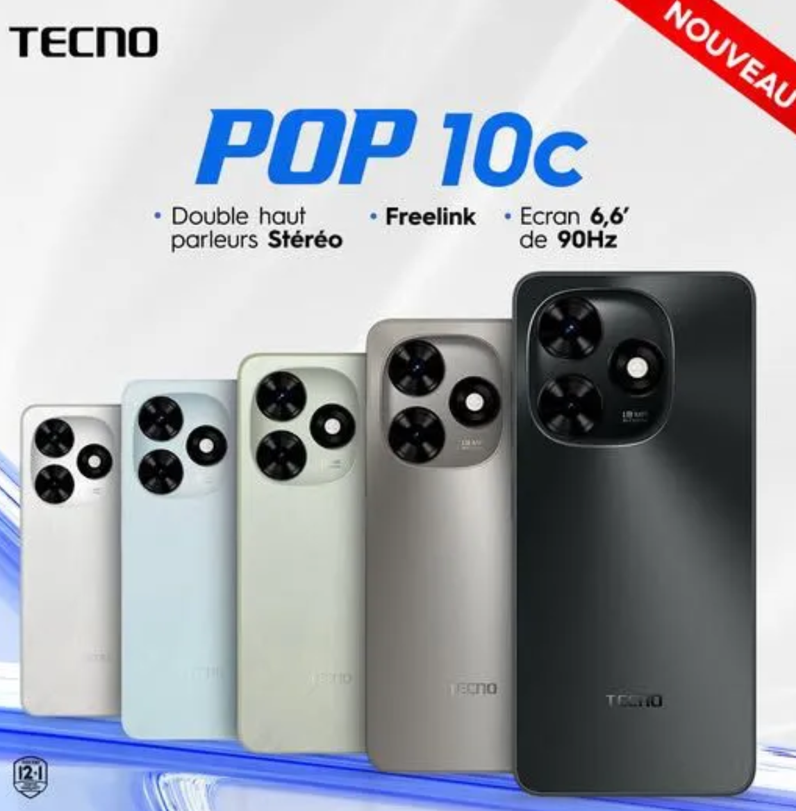 TECNO Pop 10C 64GB Storage upto 4(2+2)GB RAM 6.6" HD+90Hz Refresh 13MP+8MP 5000mAH Super Battery 10W Type-C Fast Charge Dual 4G Network Side Fingerprint Smart Phone