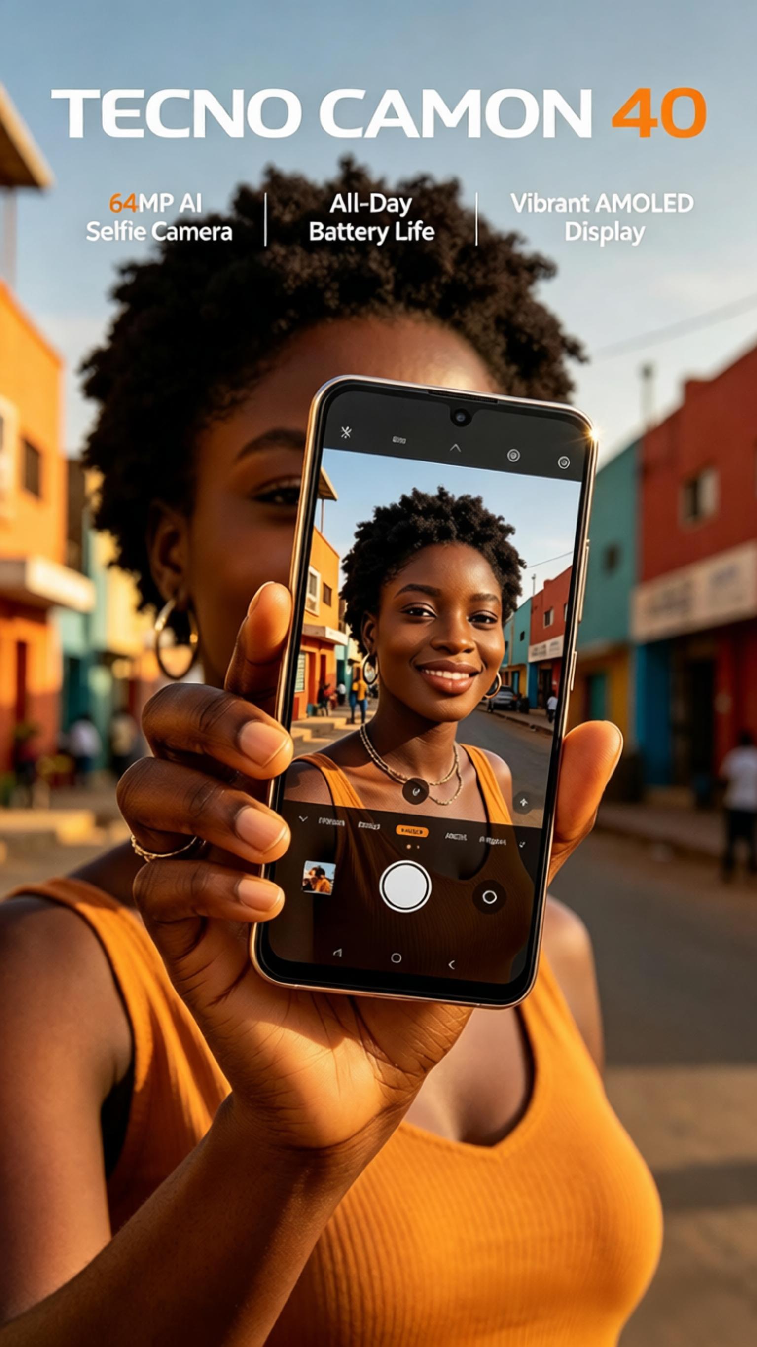 TECNO Camon 40 Smartphone 16GB+256GB | 6.78" 120Hz Screen | 5200mAh Battery & 45W Fast Charge | IP66 Waterproof Dustproof | 50MP Night Camera | 12 Months Warranty Uganda