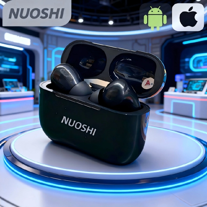 NUOSHI Air Pro New NS1  Heavy bass Earpods Wireless Noise Cancelling Earphone Waterproof Music Business Earbuds 25Hours Playtime Single ear 4.3g  Work on all Smartphones for Android&ios Type-C