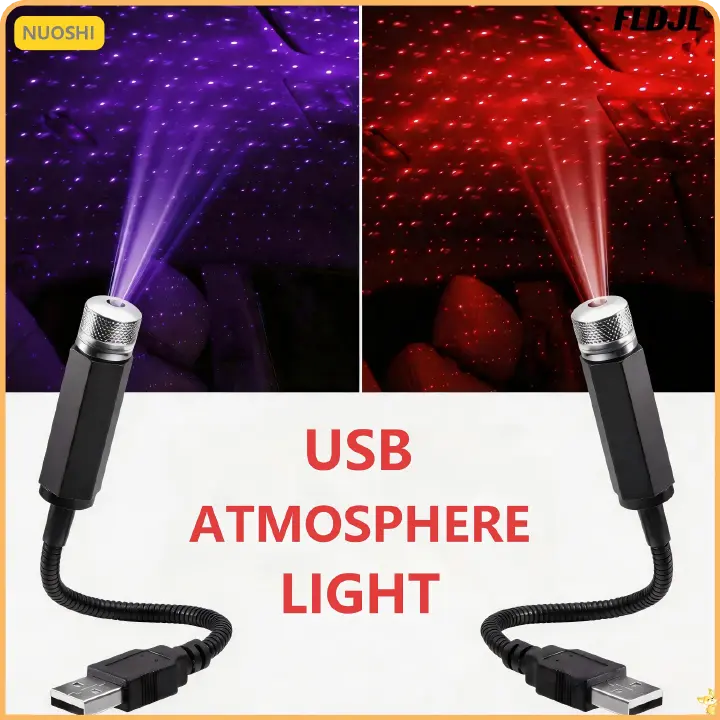 NUOSHI USB Led Lighting Romantic Home Decor Galaxy Lights Starry sky  Car Roof Star Led Light Interior Starry Laser Atmosphere Ambient Projector Auto Decoration Night