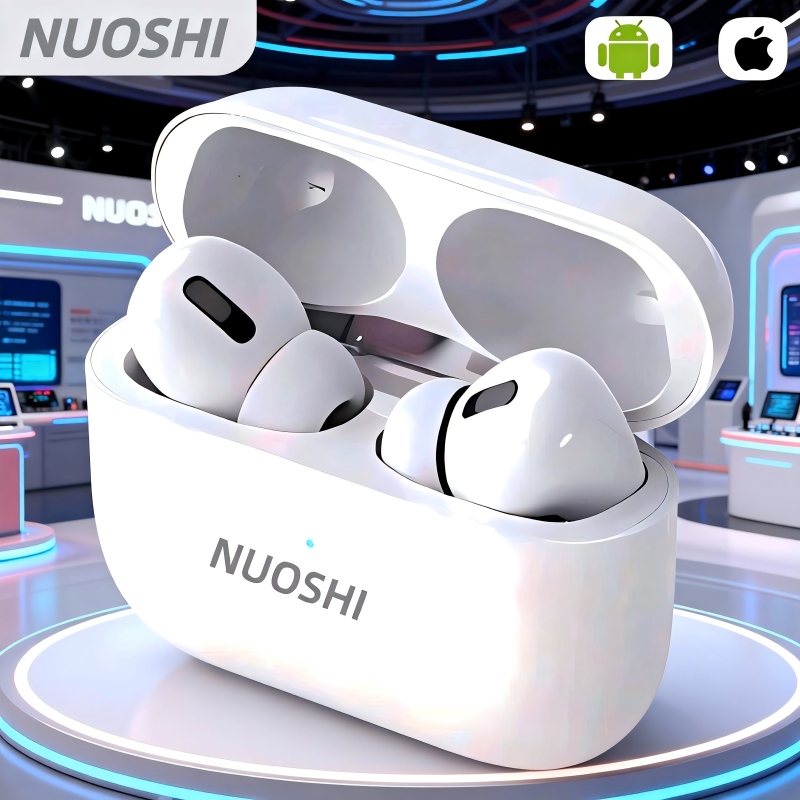 NUOSHI Air Pro New NS1  Heavy bass Earpods Wireless Noise Cancelling Earphone Waterproof Music Business Earbuds 25Hours Playtime Single ear 4.3g  Work on all Smartphones for Android&ios Type-C
