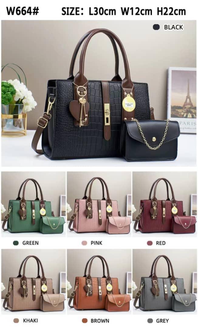 Women’s 2 in 1 PU Leather Handbag Set Premium Quality Ladies Shoulder Bag and Matching Crossbody Bag Stylish Fashion Tote Purse Durable Elegant Handbag for Work Travel Shopping and Daily Use
