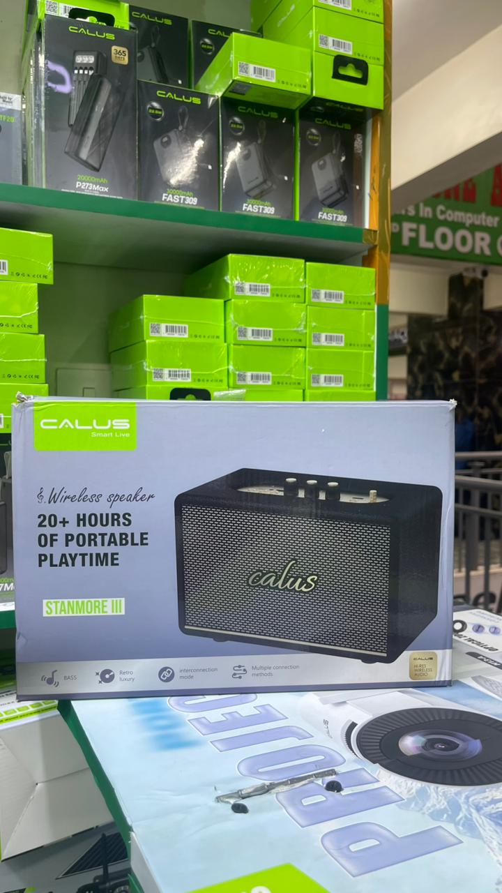 CALUS Stanmore III Bluetooth Speaker - Black - Wireless, USB, AUX - delivers loud, full-bodied sound, with clear treble and strong bass that you can fine-tune using its dedicated analogue control knob