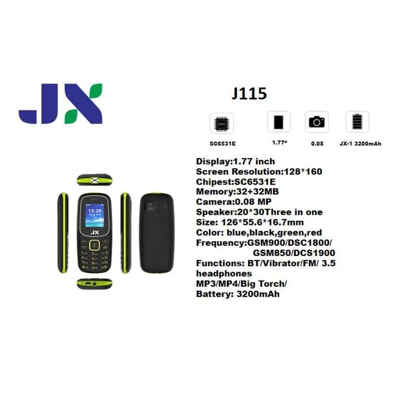 [NEW ARRIVALS!!!!]JX J115 1.77" SCREEN MOBILE PHONE WITH 3200mAh LARGE BATTERY BIG TORCH,FM WIRELESS ,HD CAMERA KABAMBE/KATULULU/MULIKA MWIZI/FEATURE PHONE