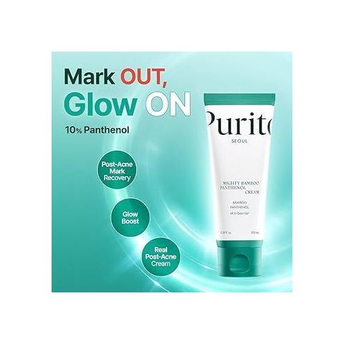 Purito Seoul Mighty Bamboo Panthenol Face Cream 100ml - 10% Panthenol for Blemish Recovery & Glow