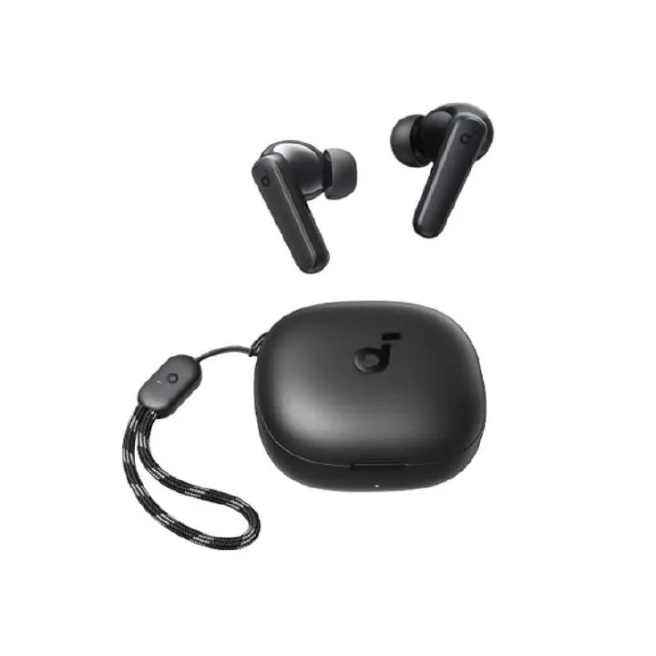 Soundcore earbuds.30 hours of playtime with charging case, high bass, IPX5 water resistance, clear calls with AI-enhanced technology, and 22 EQ presets via the Soundcore app