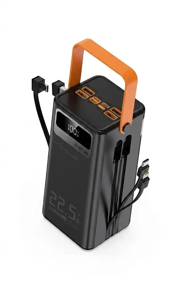 CALUS FAST 580 Power Bank 50,000mAh 22.5W Fast Charge USB-C LCD Display with TWO INPUTS AND TWO OUTPUTS , LED PORTAL DISPLAY , LED STRONG LIGHTING SUPER FAST CHARGING POWERBANK