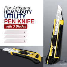 Utility Knife, Retractable Box Cutter with Blade Included,TPR Handle, ABS Body and Stainless Blade Slot