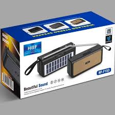 HF-F153 Portable Bluetooth Speaker with integrated solar charging panel
