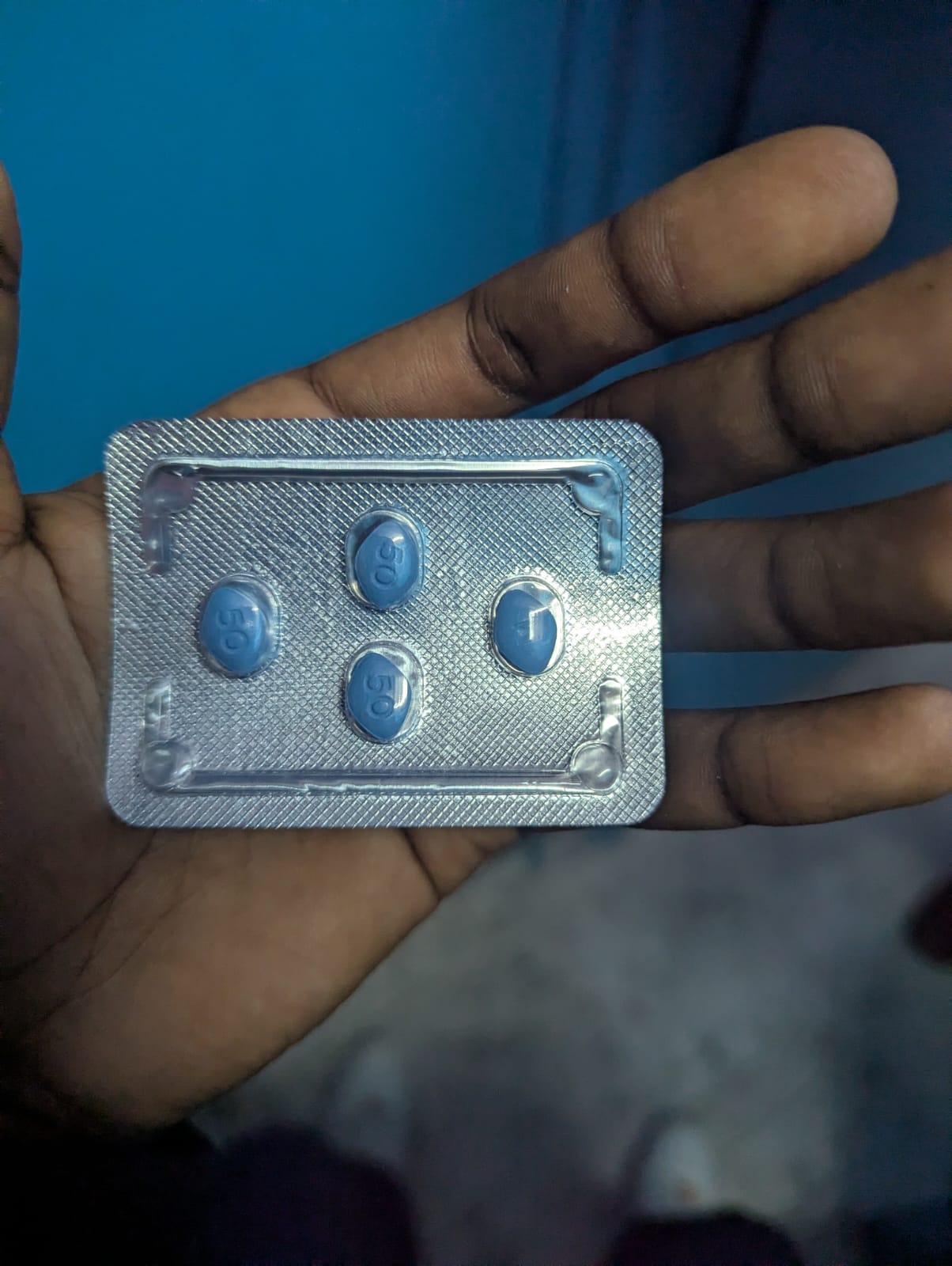 A strip of 4 Sildenafil Citrate Mens Sex Enhancing Tablets (CENFORCE 50mg) Treats Erectile Dysfunction