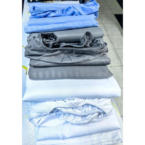Pattern Quality Fitted Bedsheet 6 Pc Mattress Cover Set-1 Fitted Bedsheet,1 Flat Bedsheet and 4 Pillow Cases