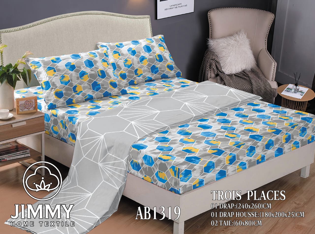 Pattern Quality Fitted Bedsheet 6 Pc Mattress Cover Set-1 Fitted Bedsheet,1 Flat Bedsheet and 4 Pillow Cases
