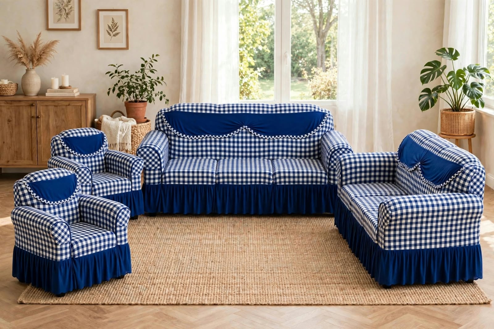 Premium Throw Pillow covers, Table covers and High Quality Elastic Loose Sofa Covers -Stretchable Material.