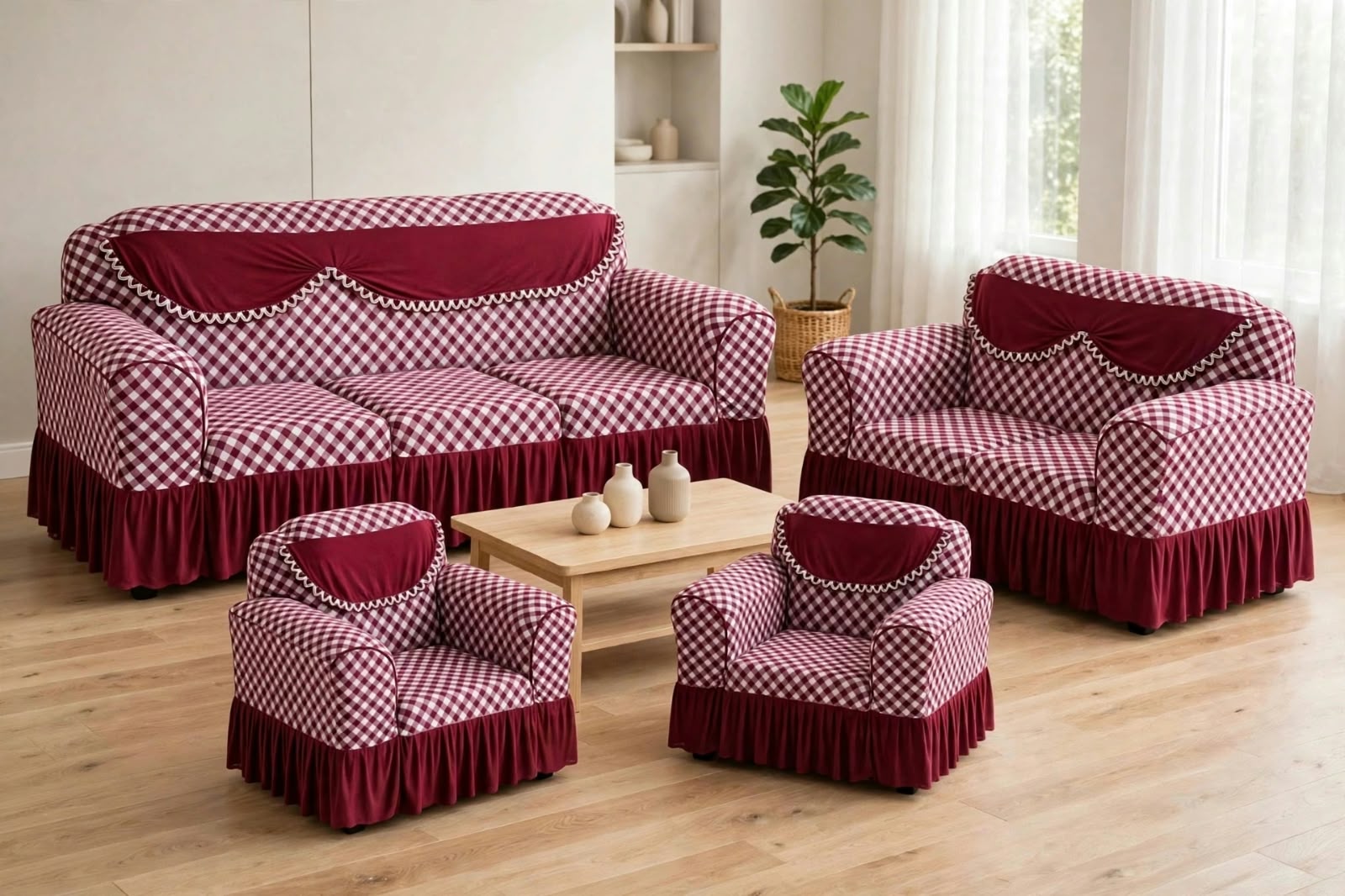 Premium Throw Pillow covers, Table covers and High Quality Elastic Loose Sofa Covers -Stretchable Material.