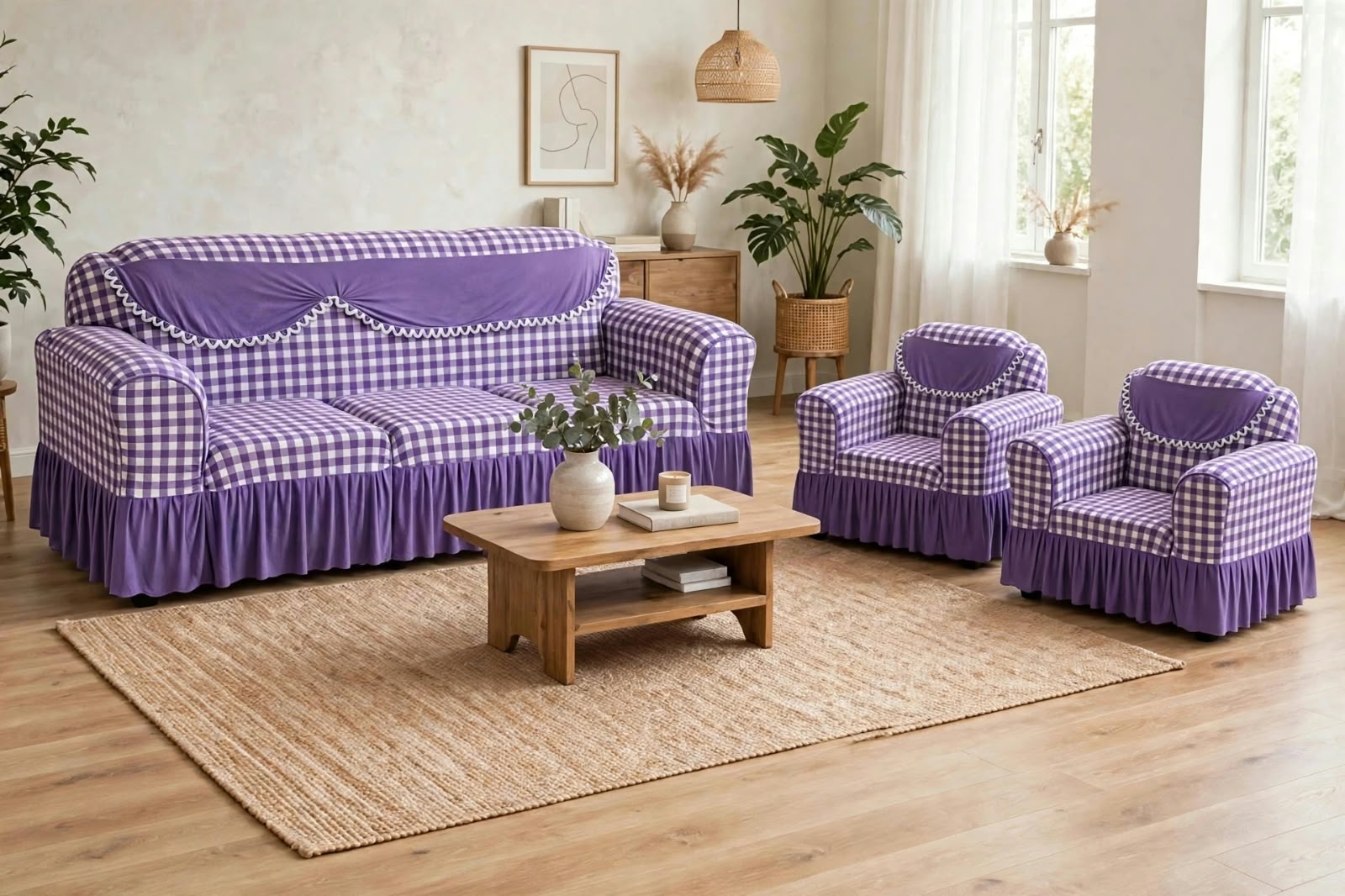 Premium Throw Pillow covers, Table covers and High Quality Elastic Loose Sofa Covers -Stretchable Material.