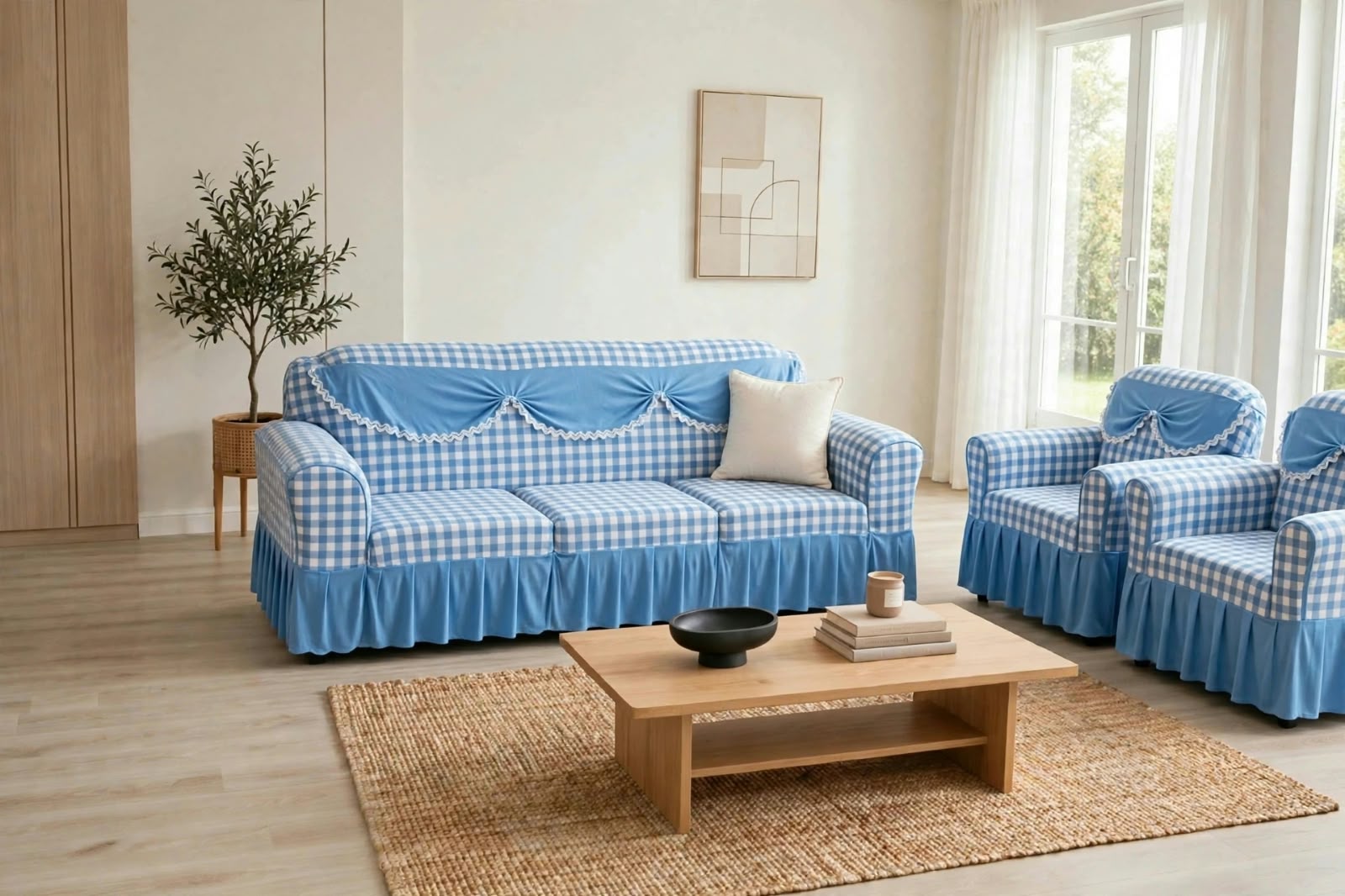 Premium Throw Pillow covers, Table covers and High Quality Elastic Loose Sofa Covers -Stretchable Material.