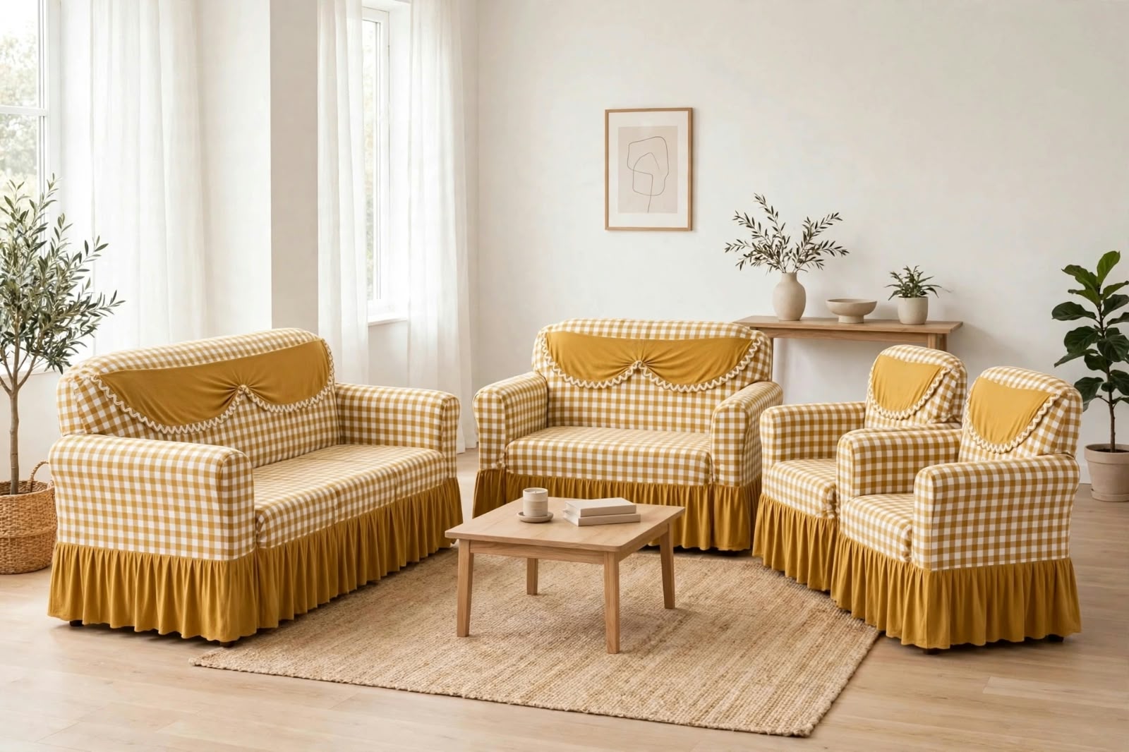 Premium Throw Pillow covers, Table covers and High Quality Elastic Loose Sofa Covers -Stretchable Material.