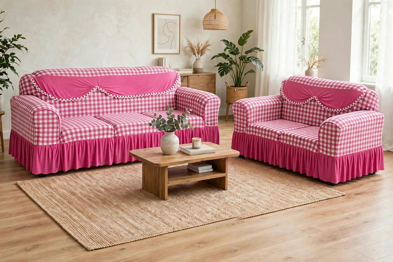 Premium Throw Pillow covers, Table covers and High Quality Elastic Loose Sofa Covers -Stretchable Material.