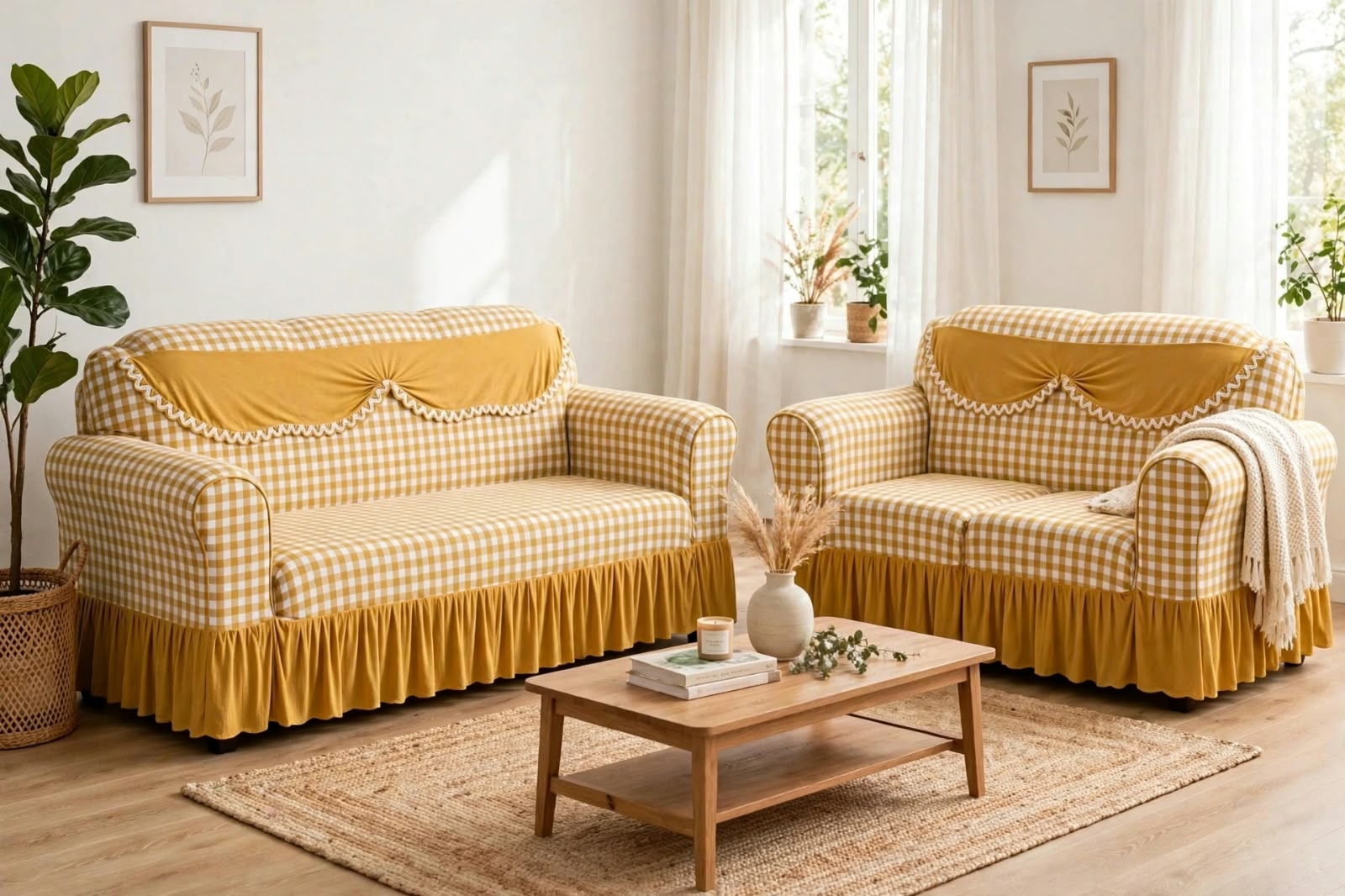 Premium Throw Pillow covers, Table covers and High Quality Elastic Loose Sofa Covers -Stretchable Material.