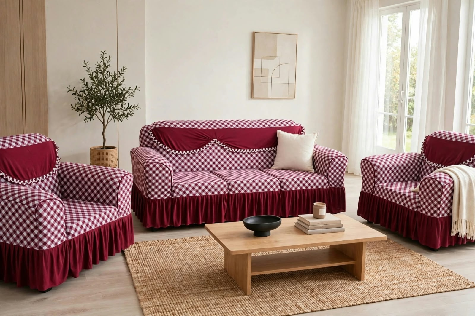 Premium Throw Pillow covers, Table covers and High Quality Elastic Loose Sofa Covers -Stretchable Material.
