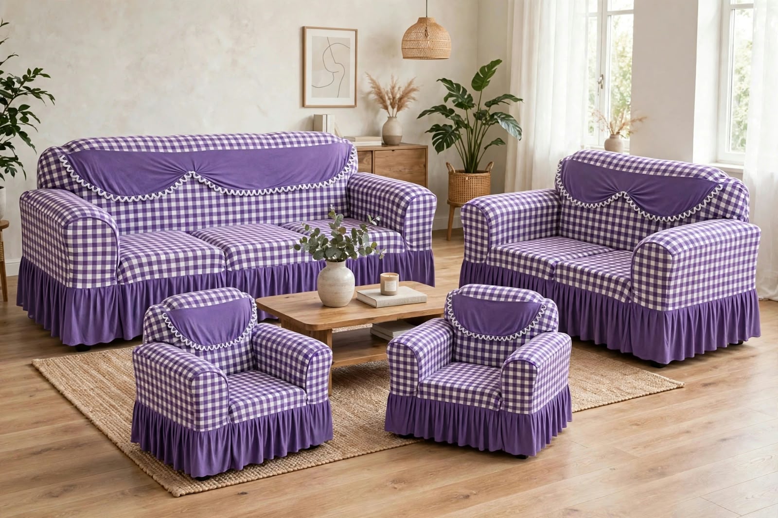 Premium Throw Pillow covers, Table covers and High Quality Elastic Loose Sofa Covers -Stretchable Material.