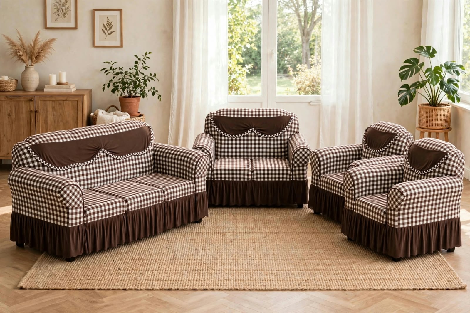 Premium Throw Pillow covers, Table covers and High Quality Elastic Loose Sofa Covers -Stretchable Material.