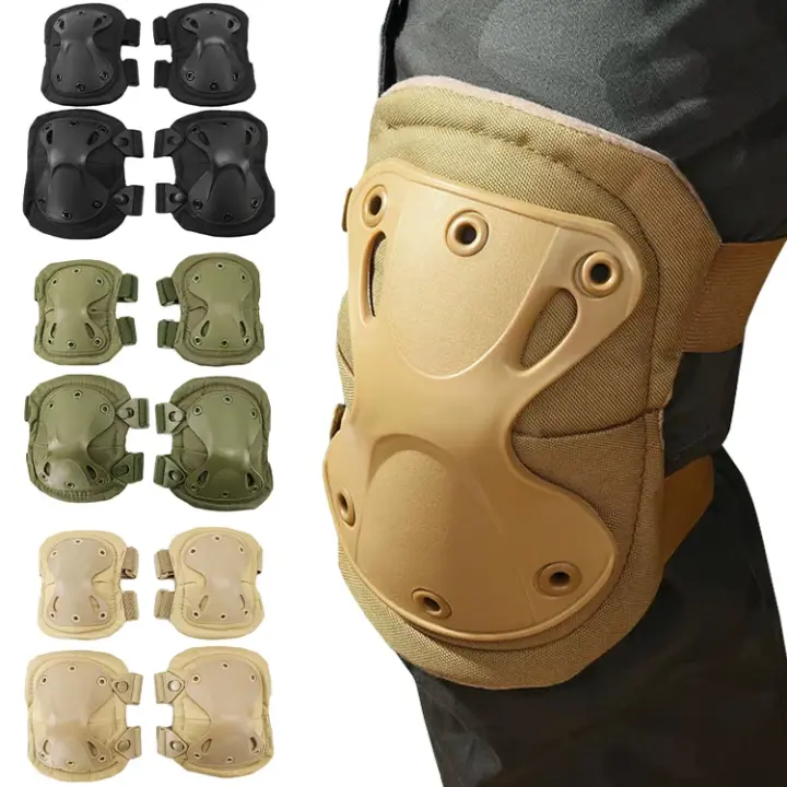 4 Piece Tactical Combat Knee and Elbow Protective Pads.Tactical Knee Pad Elbow Pad Black – Outdoor Airsoft & Sports Protective Gear