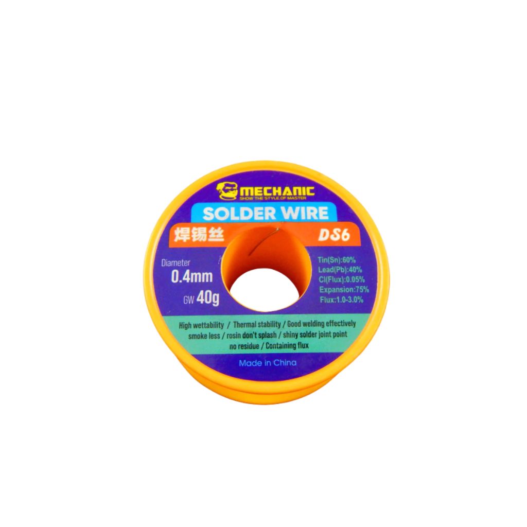 Mechanic DS6 Solder Wire 0.4mm 40g (Sn60/Pb40, Rosin Core)