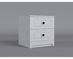 Modern 2-Drawer Bedside Table/ stylish 2-drawer bedside table with a strong wooden frame, smooth sliding drawers, and a clean modern white finish