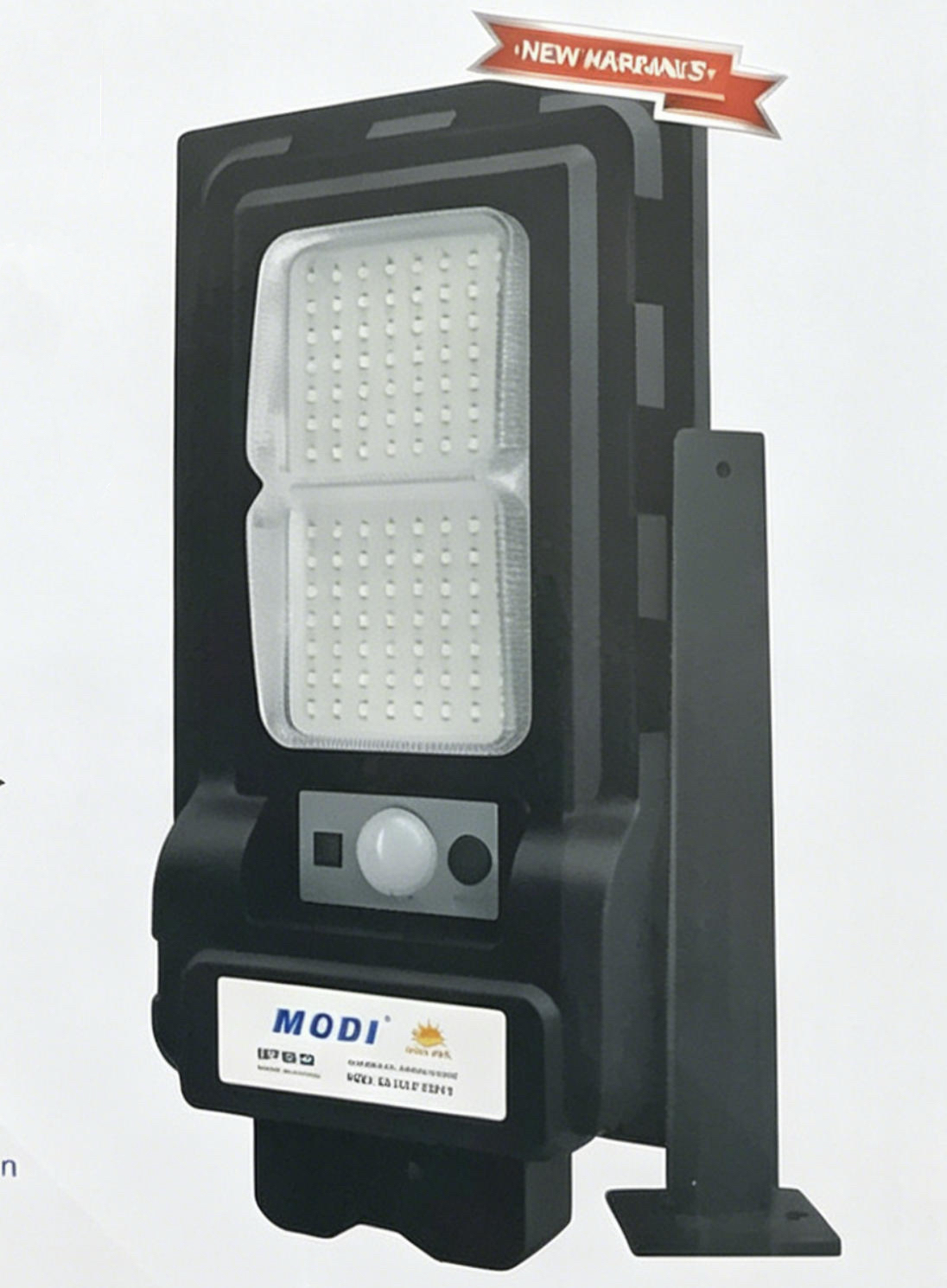MODI Solar LED Street Light, 6500K Bright White, Remote & PIR Motion Sensor, IP65 Waterproof Outdoor Wall Lamp, Dusk To Dawn Auto Lighting, 12H Long Lasting, Garden Yard Driveway Security Light