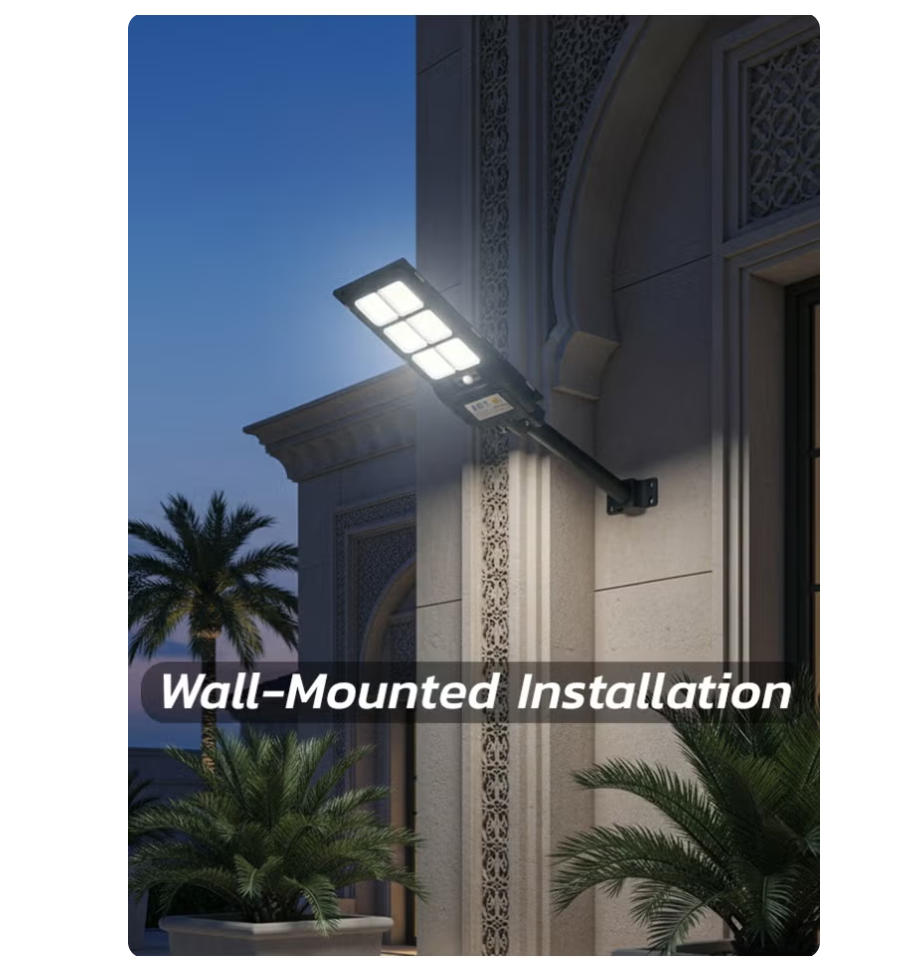MODI Solar LED Street Light, 6500K Bright White, Remote & PIR Motion Sensor, IP65 Waterproof Outdoor Wall Lamp, Dusk To Dawn Auto Lighting, 12H Long Lasting, Garden Yard Driveway Security Light