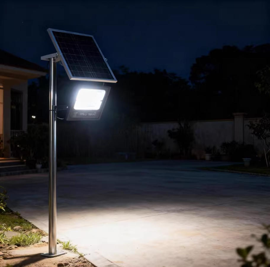 MODI Solar Powered Flood Light, Waterproof Rechargeable Emergency Spotlight with Remote Control for Garden Outdoor Indoor Wall Street Landscape Lighting