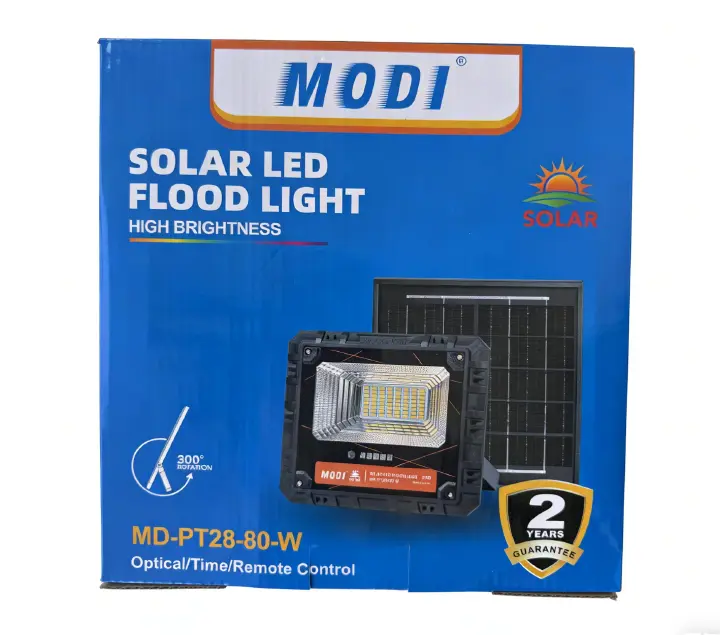 MODI New Solar Outdoor Lights, 80W Solar Powered Light Wall Lamp，Super Bright High Power Waterproof LED Garden Street Lights for Yard, Home, Garage and Pathway