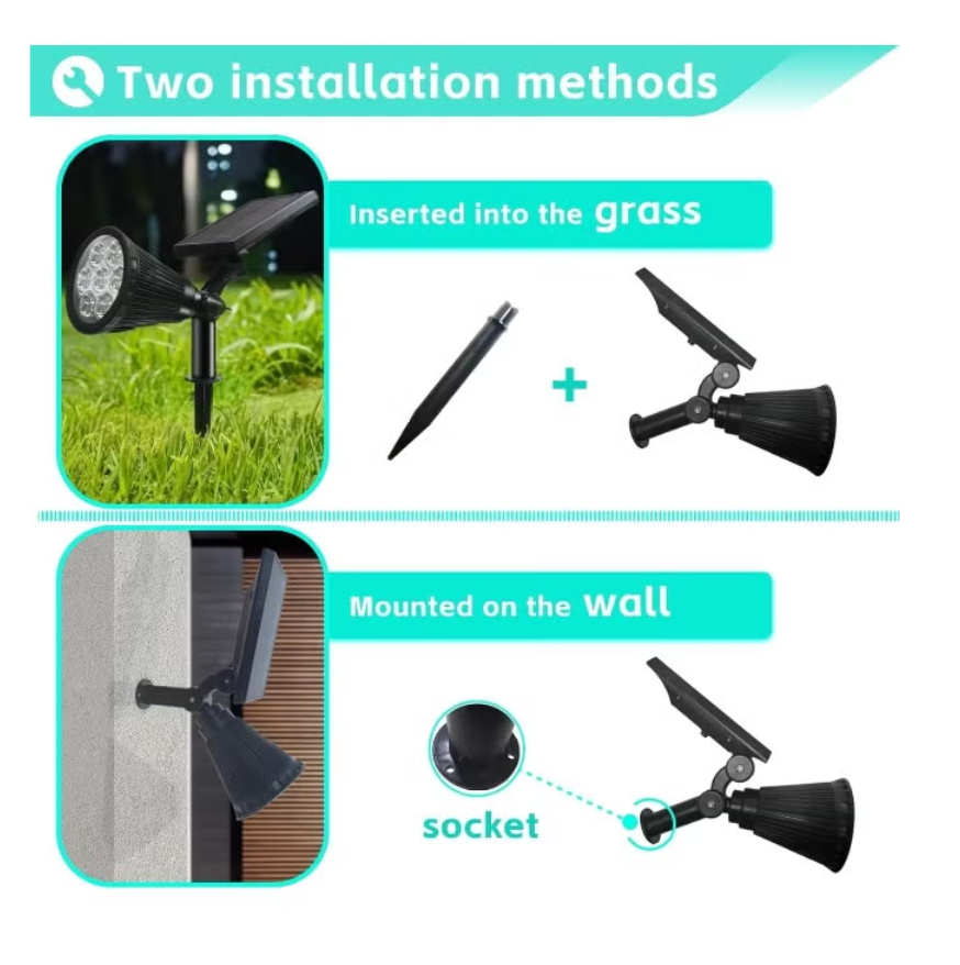 MODI New Super Bright Solar Spot Lights Outdoor, Waterproof Solar Ground Stake Landscape Lamp,  Solar Tree Lights for Garden Yard Patio Lawn Decor