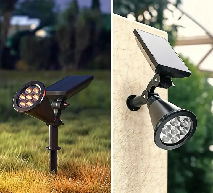 MODI Solar Spot Lights Outdoor IP65 Waterproof, Dual Use Ground Stake & Wall Mount Landscape Lamp, Auto On At Dusk Solar Tree Light for Garden Yard Lawn Patio Decor