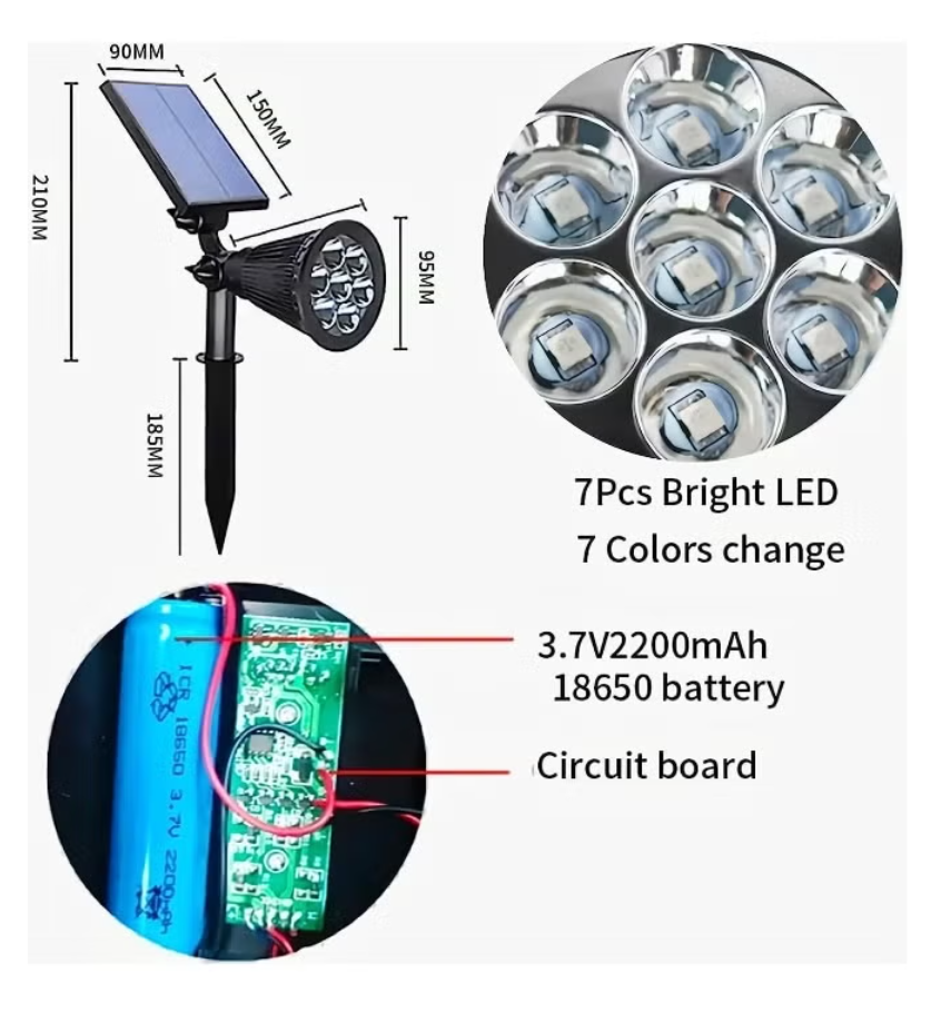 MODI New Super Bright Solar Spot Lights Outdoor, Waterproof Solar Ground Stake Landscape Lamp,  Solar Tree Lights for Garden Yard Patio Lawn Decor